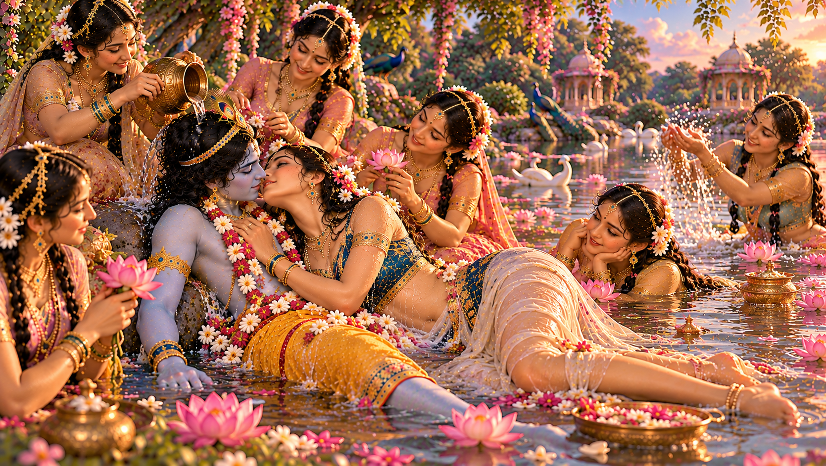 Radha and Krishna pastimes in Vrindavan 71