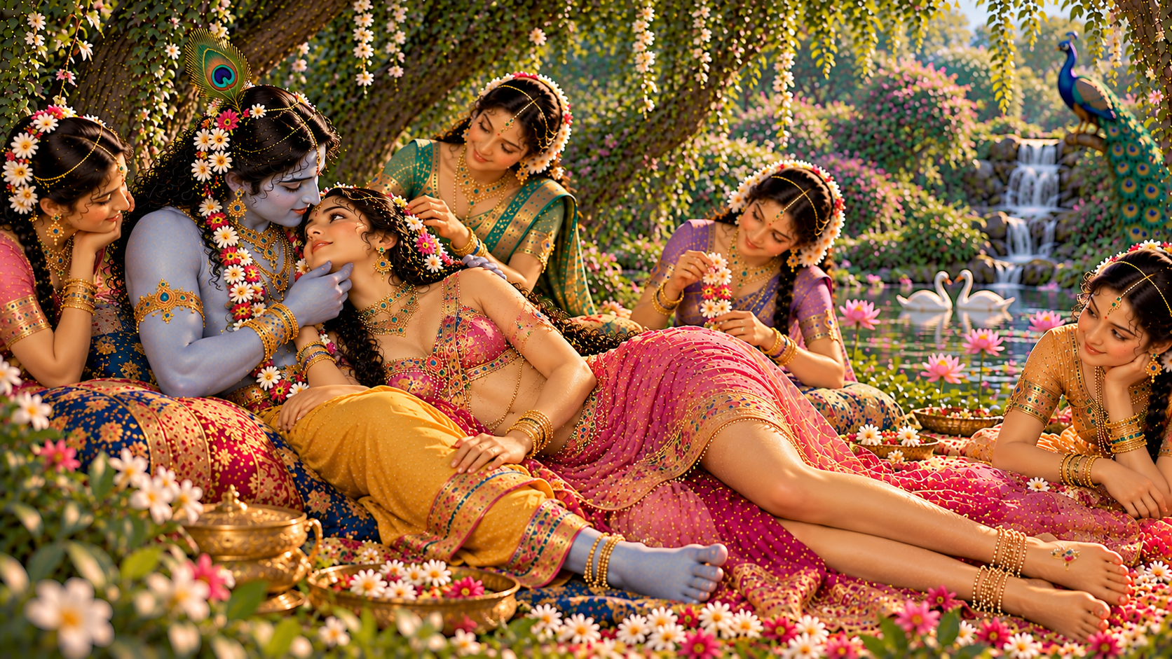Radha and Krishna pastimes in Vrindavan 104