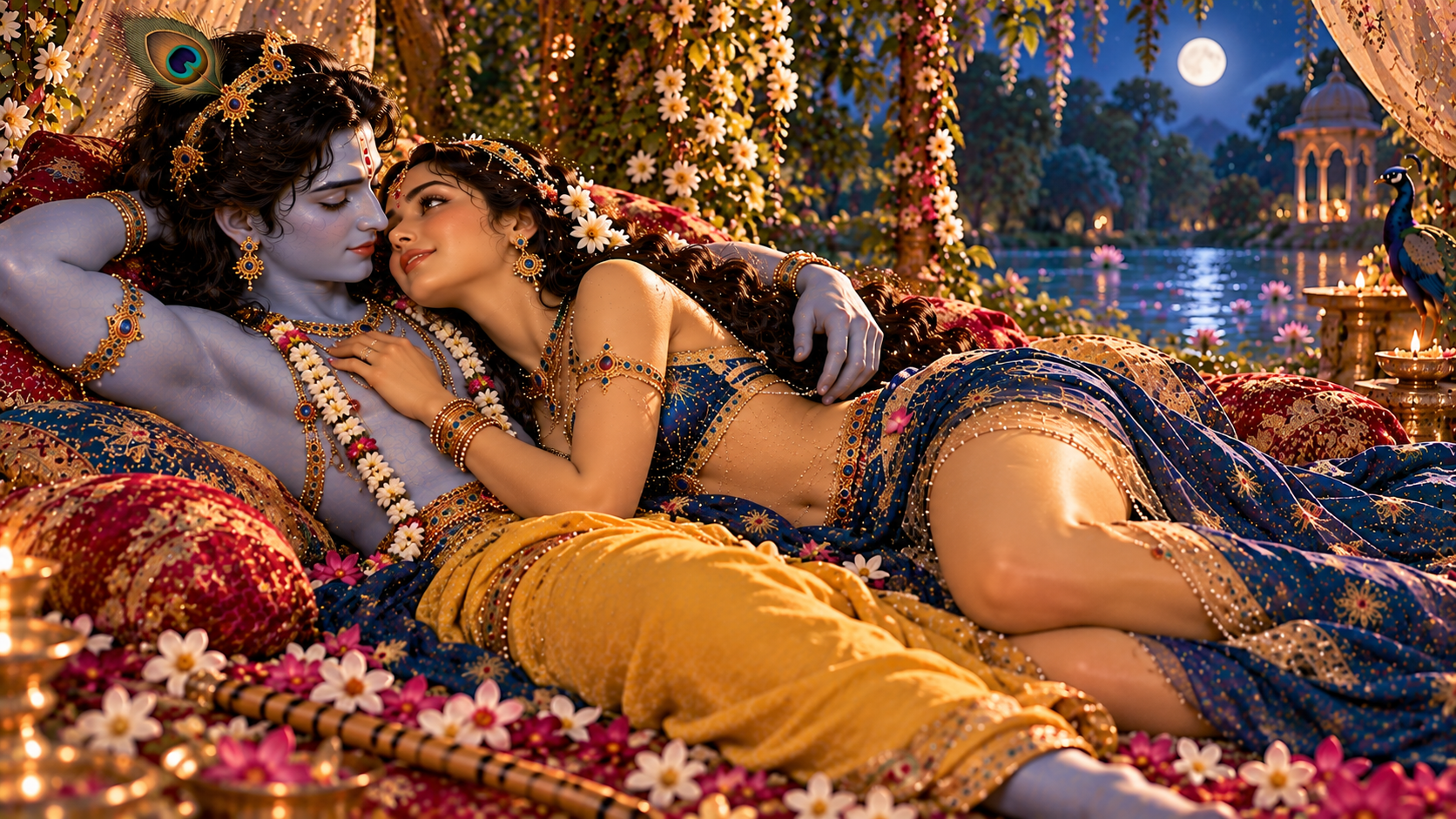 Radha and Krishna pastimes in Vrindavan 174