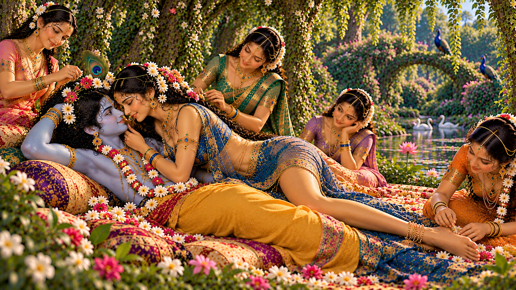 Radha and Krishna pastimes in Vrindavan 193