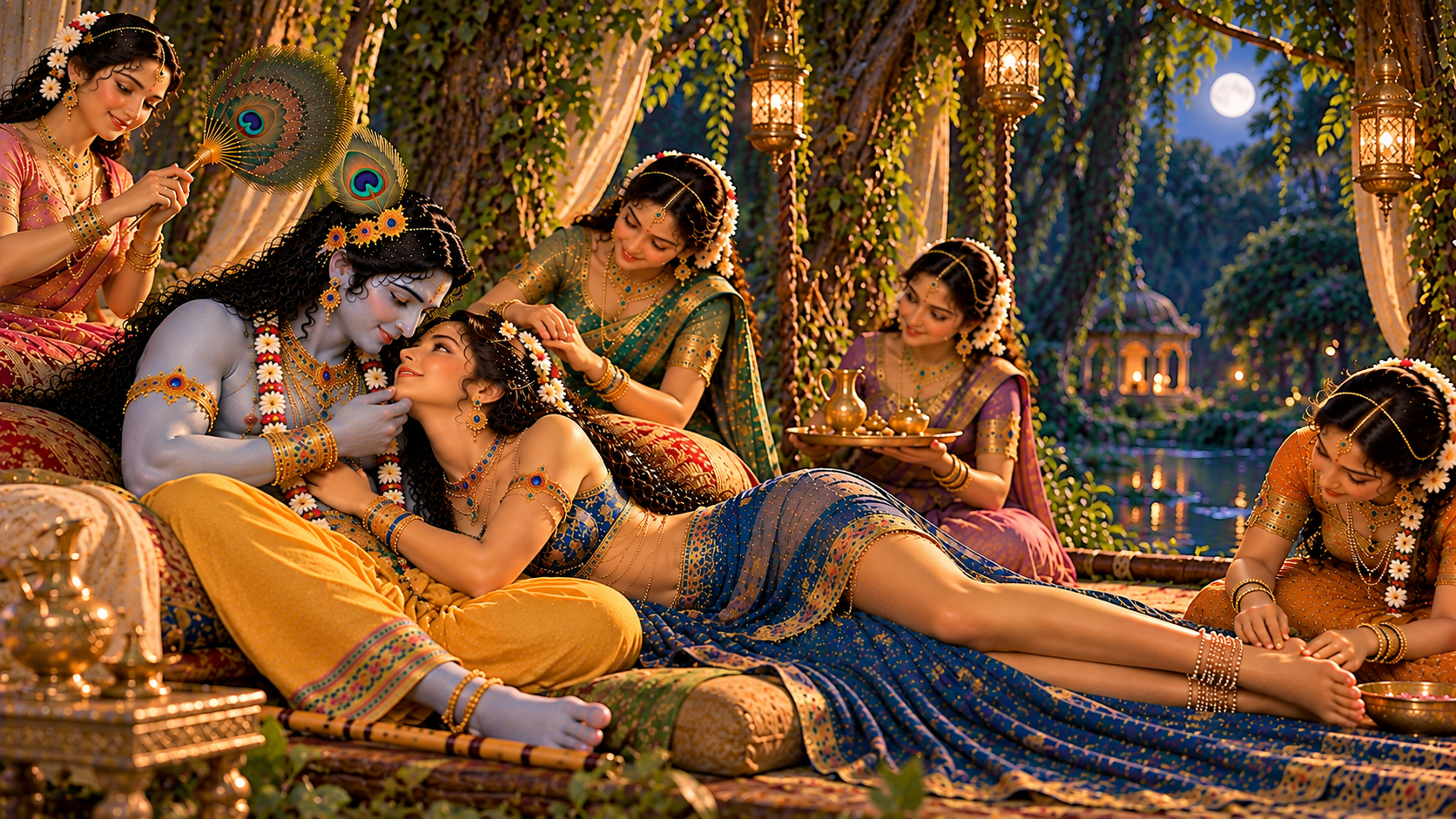 Radha and Krishna pastimes in Vrindavan 196