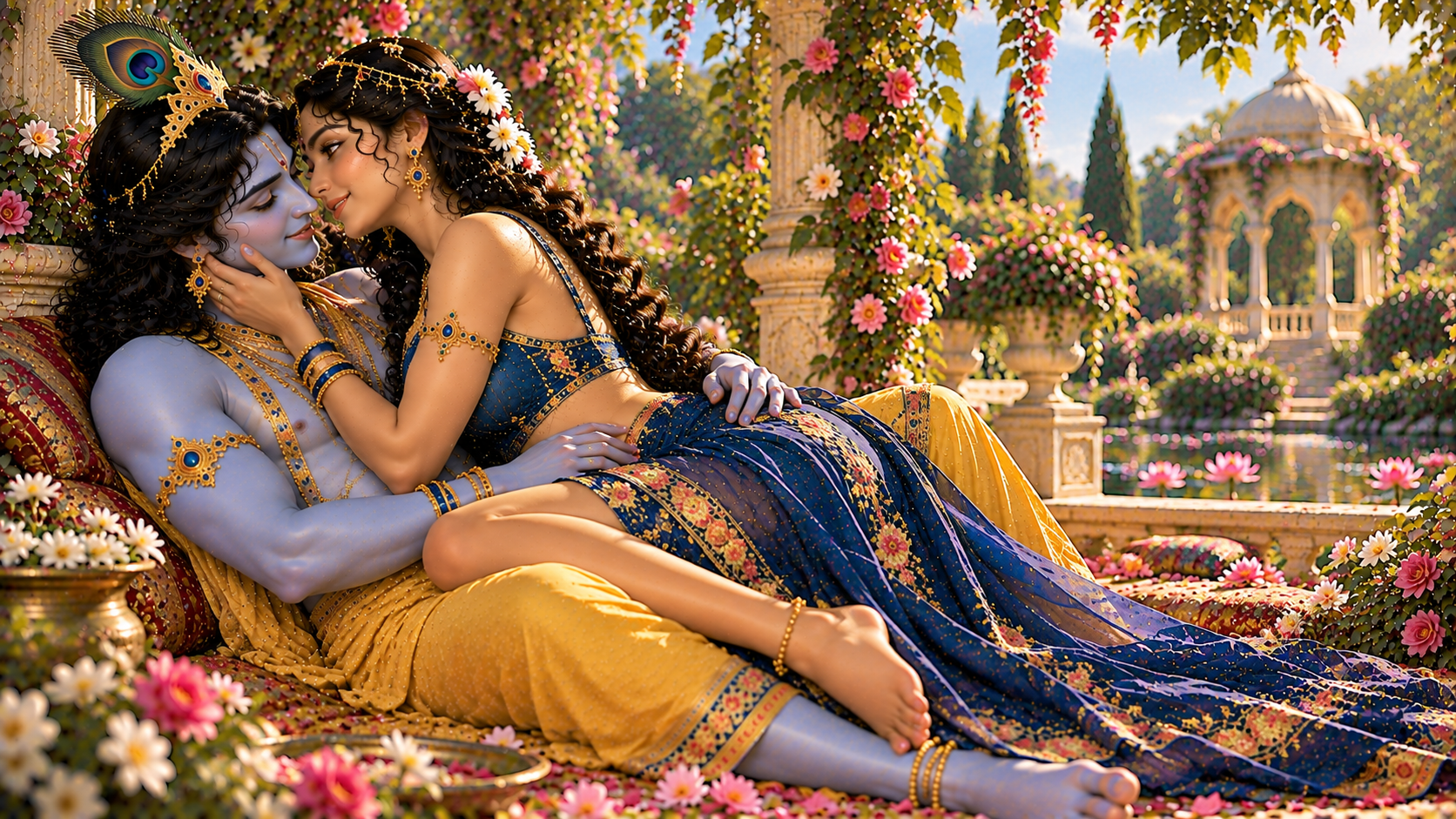 Radha and Krishna pastimes in Vrindavan 204