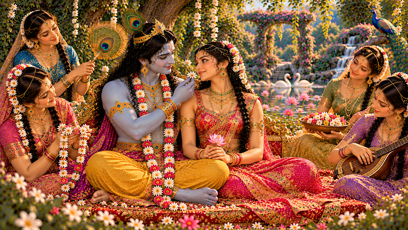 Radha and Krishna pastimes in Vrindavan 215