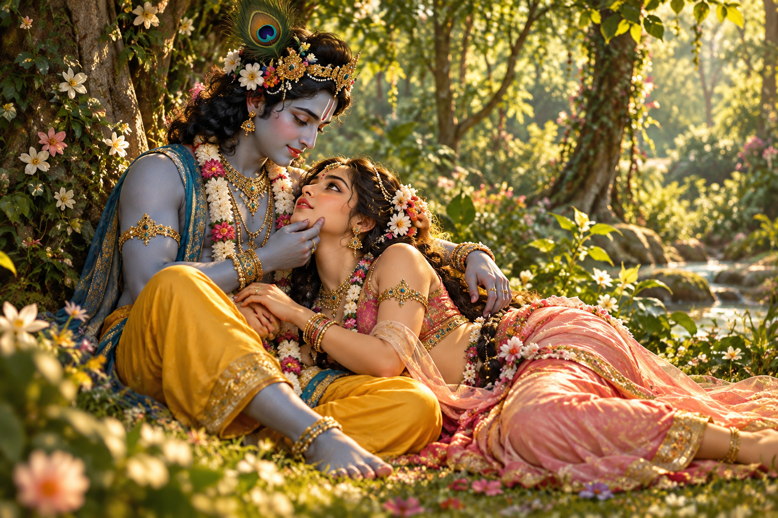 Radha and Krishna pastimes in Vrindavan 240