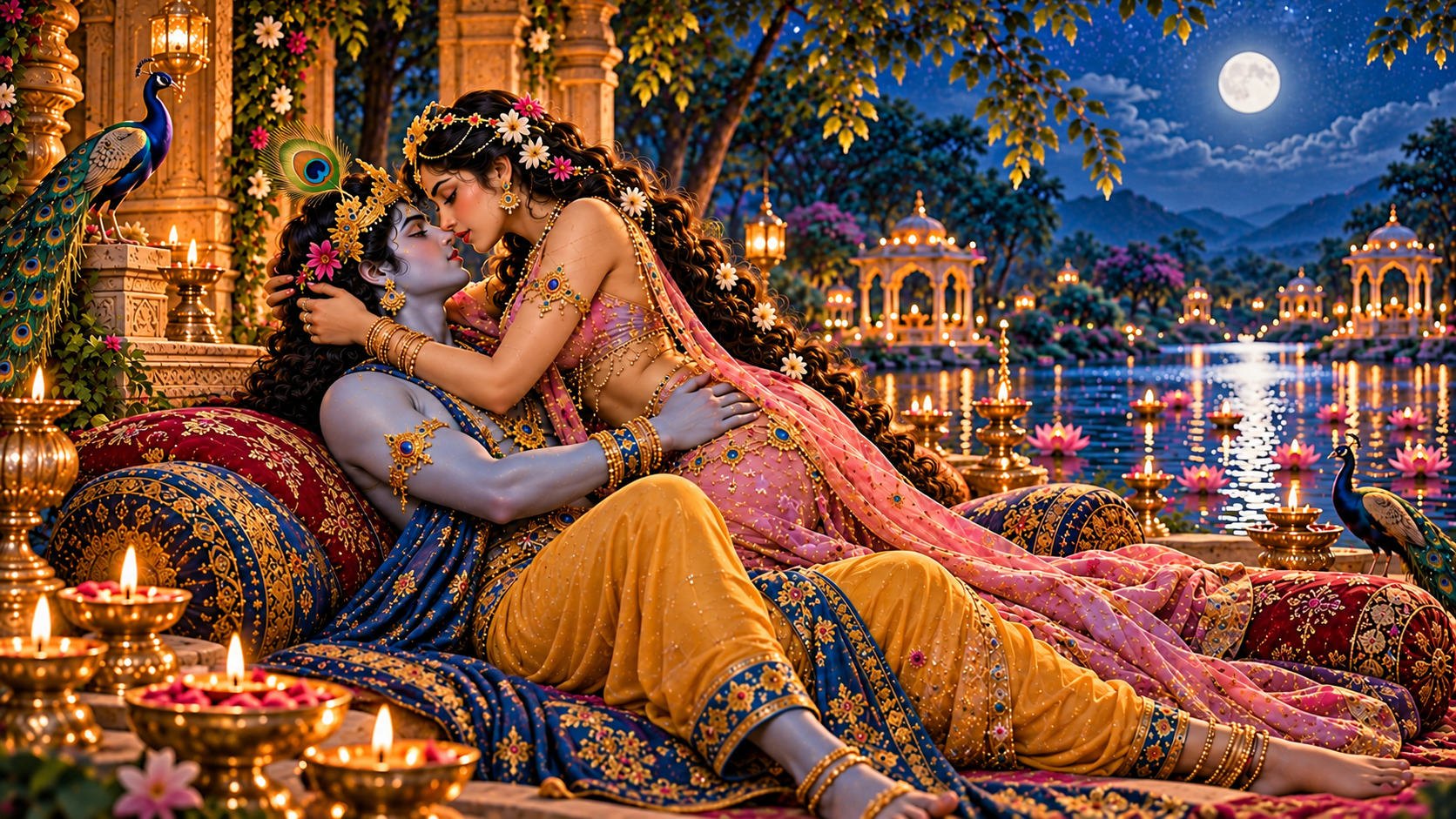 Radha and Krishna pastimes in Vrindavan 243
