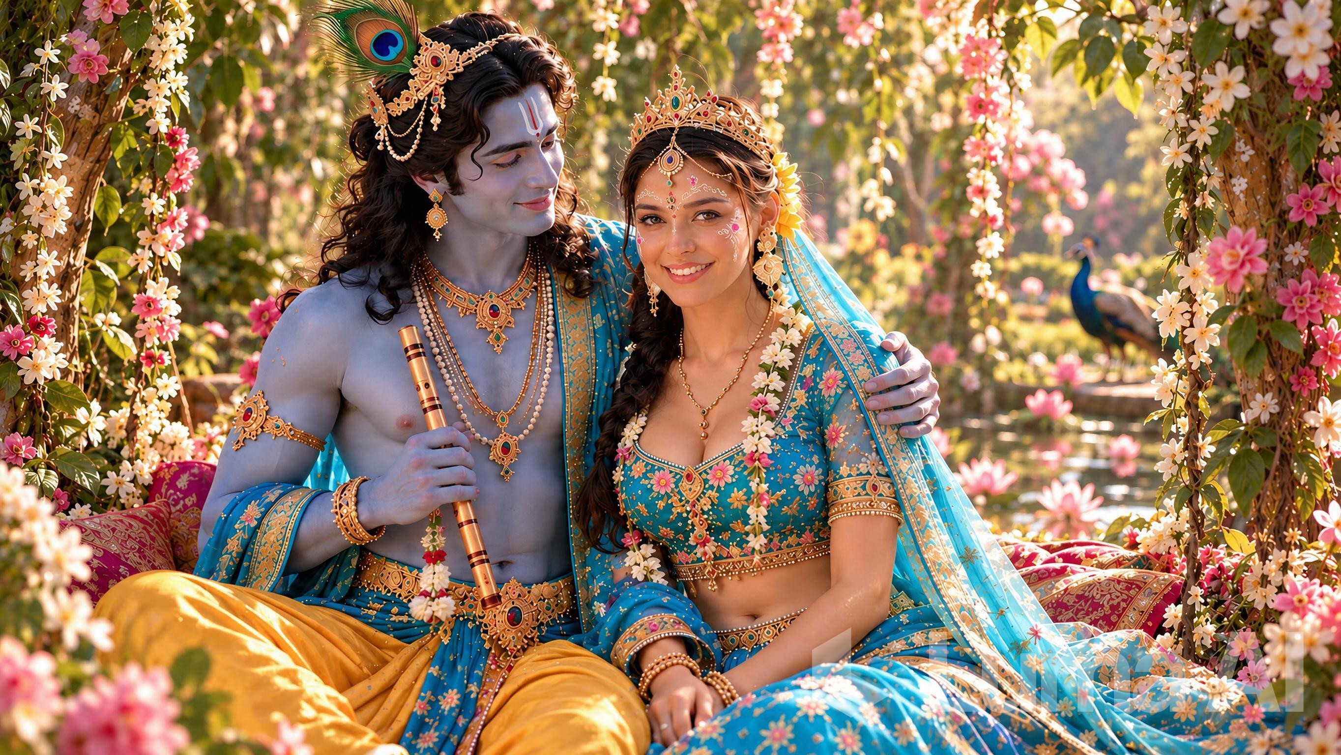 Radha and Krishna pastimes in Vrindavan 258
