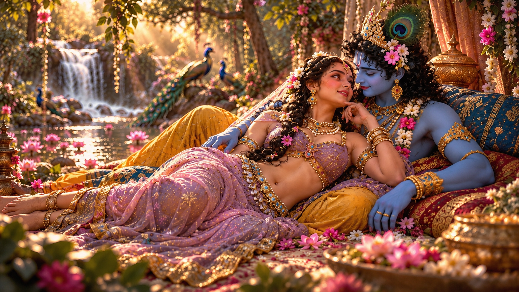 Radha and Krishna pastimes in Vrindavan 262