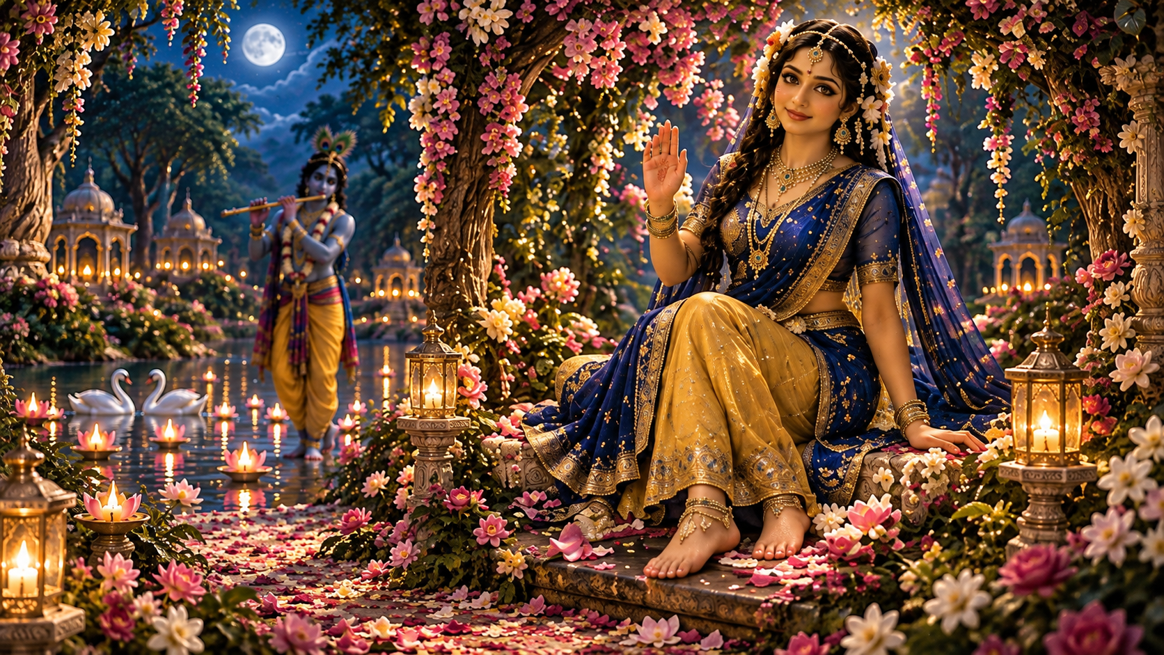 Radha and Krishna pastimes in Vrindavan 273